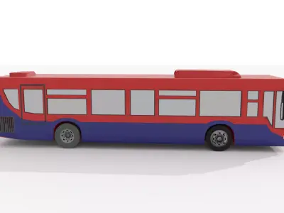 Single Decker Bus BLEND-OBJ-FBX-DAE-GLB 3D model