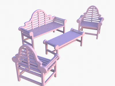 Marlborough garden furniture set 3D model