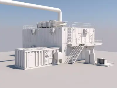 Industrial building 3D model order