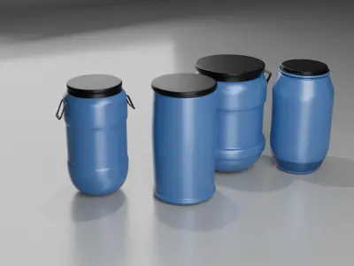 Realistic Pakistani Water Drums Pack  3d Model Low-poly 3D model