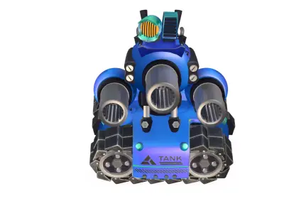 cartoon blue  Advanced Tank Low-poly 3D model