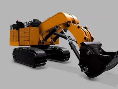 Industrial Vehicle Excavator PBR Low-poly 3D model