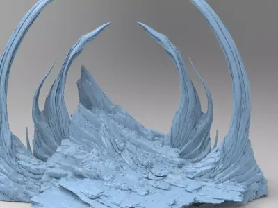Dinosaur Raptor cliffs 3 3D model