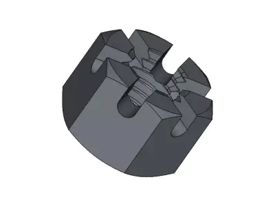 M10 Castle Nut 3D model