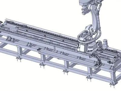 Robot Rail Track 7th Axis Linear Slide for KUKA FANUC all Robots 3D model