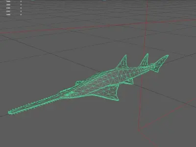 Ray fish Low-poly 3D model get