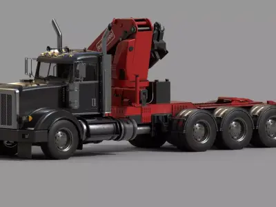 Knuckle Boom Crane  Low-poly 3D model