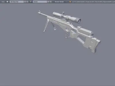 SV98 Low-Poly sniper rifle Low-poly 3D model