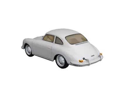 1955 Porsche 356 Low Poly Classic Sports Car Low-poly 3D model