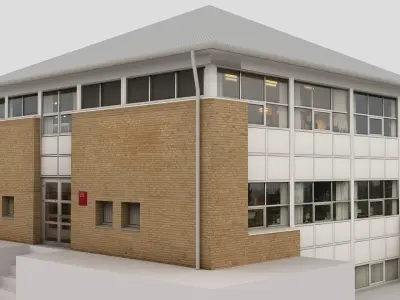 Realistic European City Block Building 05 Low-poly 3D model