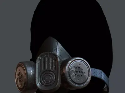 Gas mask helmet 3d model scifi Low-poly Low-poly 3D model Low-poly 3D model