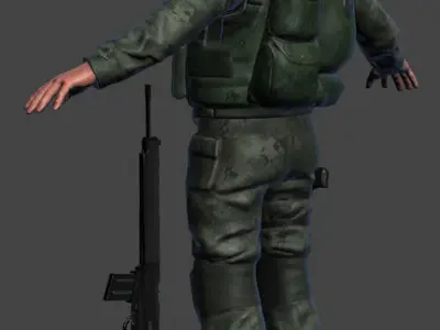 Marine Soldier Low-poly 3D model