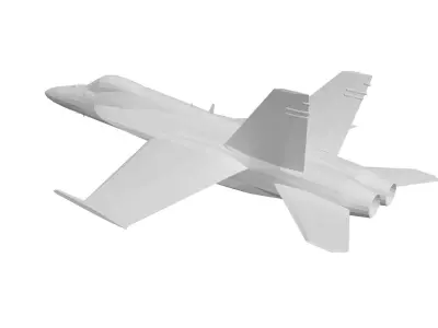 military aircraft concept Low-poly 3D model