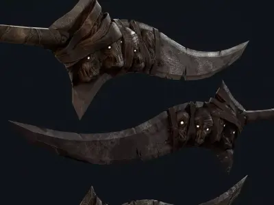 Boss Skull Greatsword Low-poly 3D model