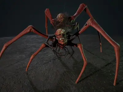 Spider 4 Low-poly 3D model