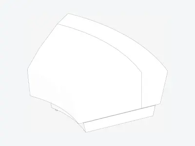 Seating - Contemporary - Blume - Closing - Round - Left Low-poly 3D model