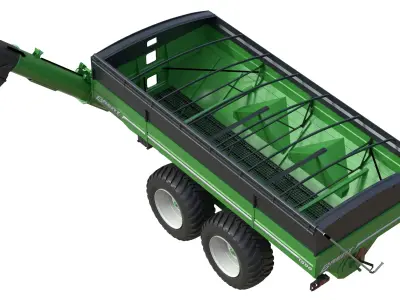 Brent 1596 Dual Auger Grain Cart Low-poly 3D model