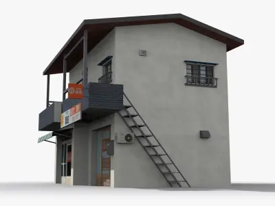Japanese House x21 Low-poly 3D model