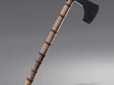 Bearded Axe Realistic Low-poly 3D model