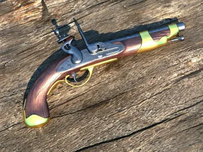 Pistol flintlock 3D model