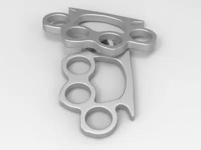 Knuckleduster pair of metal fists Low-poly 3D model