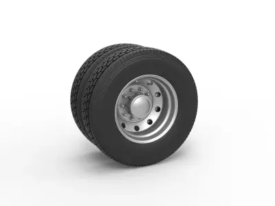 10 Hole rear double wheel Scale 1 to 25 3D print model