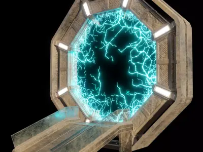Worn Down Portal Free low-poly 3D model