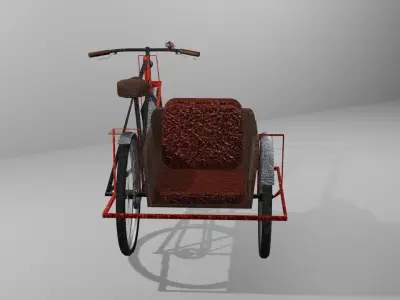 Myanmar Trishaw Detailed 3D Model FBX Format 3D model