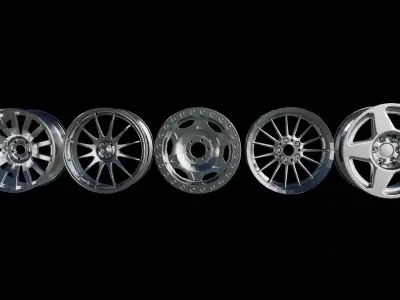 c4d Car wheels Industrial metal wheels blender Low-poly 3D model