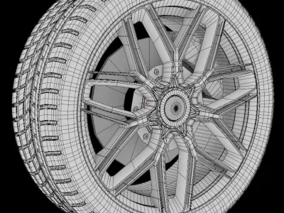 Aston Martin wheel Free 3D model