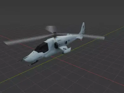 Low Poly Army Helicopter Low-poly 3D model
