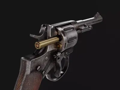 Nagant M1910 Low-poly 3D model