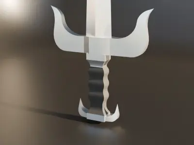 Low-poly Fantasy Knight Sword Low-poly 3D model