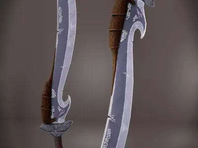 Stylized Knife Low-poly 3D model get