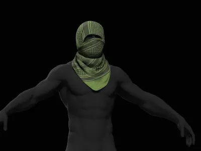 Military Shemagh Tactical Desert Scarf Low-poly 3D model