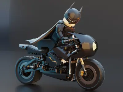 Lego Batman with new Bike  3D model