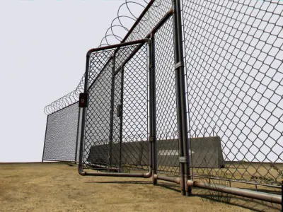 Abandoned perimeter Low-poly 3D model
