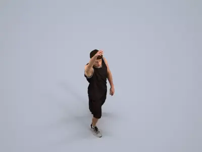 00505Liam006 - Adult Caucasian man waving in basketball attire 3D model