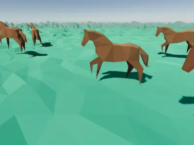 Origami Horse Low-poly 3D model