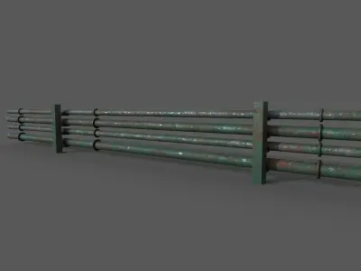 Industrial Pipes Low-poly 3D model
