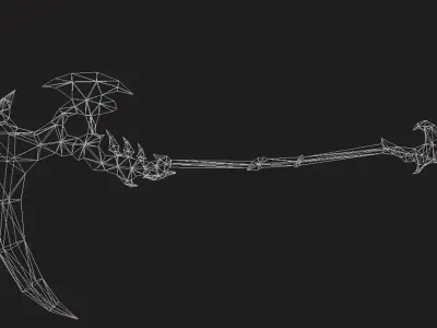 Futuristic Scythe Low-poly 3D model 4