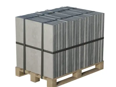 Concrete Slabs On Wooden Pallet Low-poly 3D model