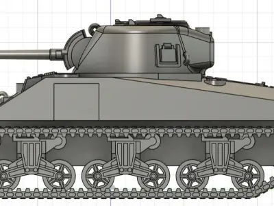 M4A2 Sherman 3D print model