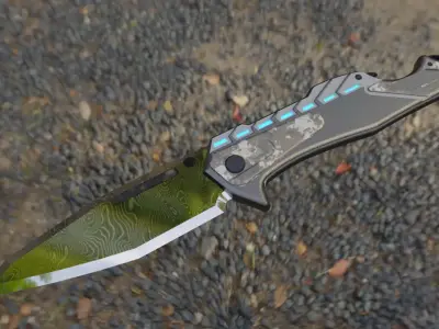 Scifi Knife Damas lame  Low-poly 3D model