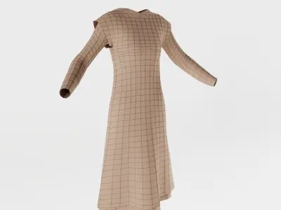 Simple Victorian Girl Dress Low-poly 3D model