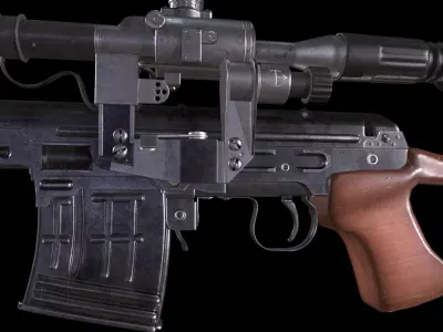 Dragunov Svd Rifle Low-poly 3D model