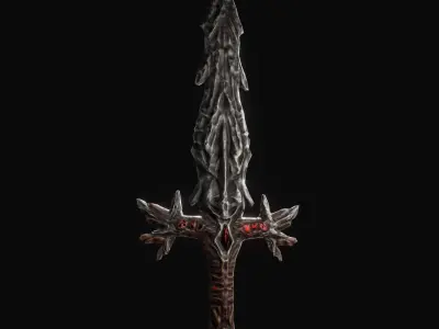Exotic dark dagger Low-poly 3D model