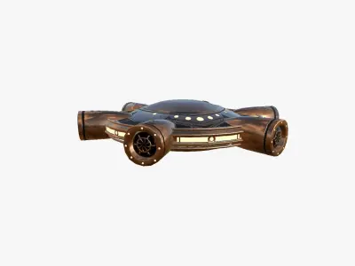 Alien Spaceship UFO J06 Copper - Sci Fi Spacecraft Design Low-poly 3D model