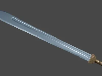 Grossmesser sword with Gladius handle Low-poly 3D model