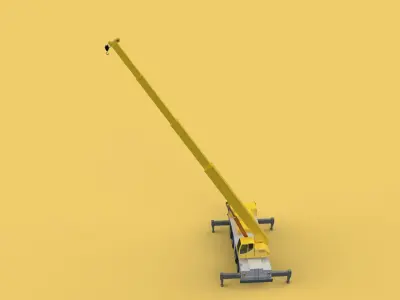 MOUNTED EXTENDED TELESCOPIC BOOM LONG REACH MOBILE CRANE ARM JIB 3D model